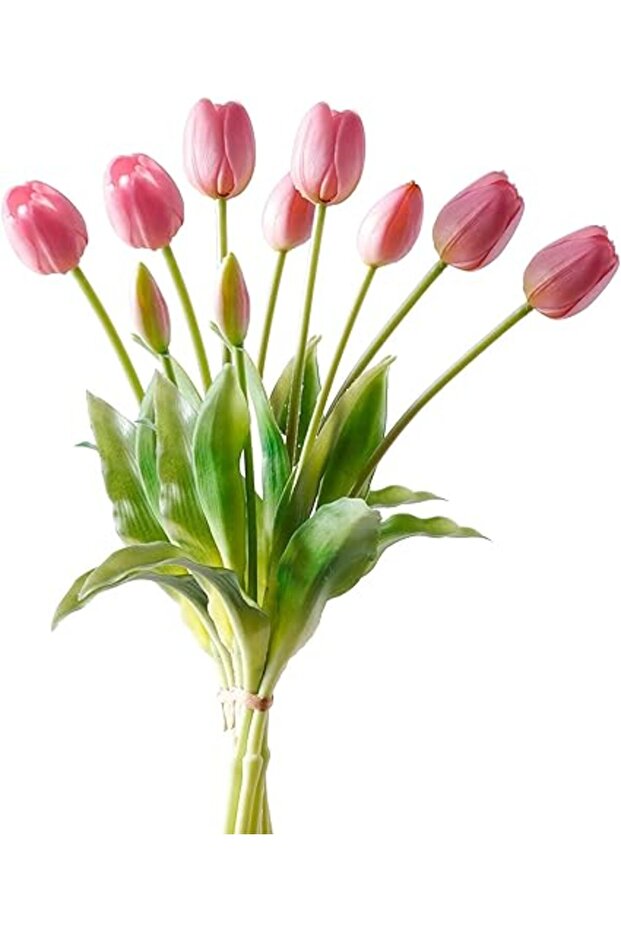 Azonee Latex Artificial Tulips Flowers, 10Pcs Real Touch Faux Flower, DIY Bouquets Floral Arrangemen