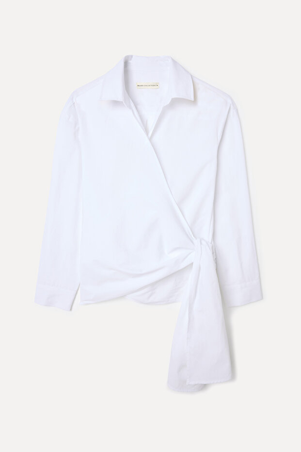 Kruvaze Blouse with Binding Detail