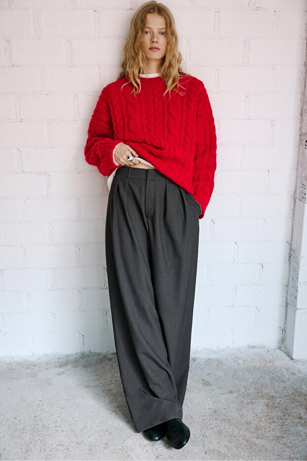 Çift pensli klasik pantolon - 2