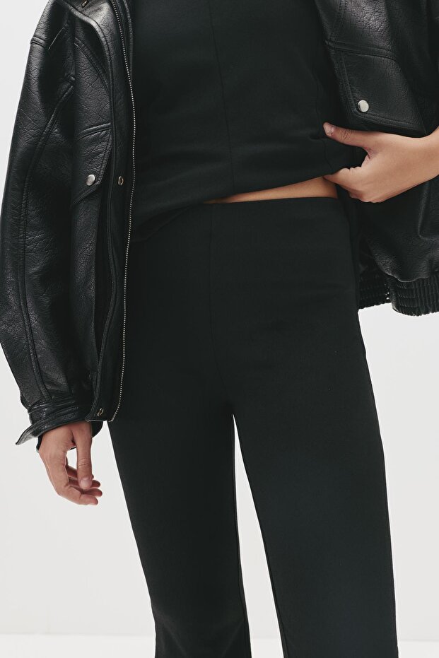 Yüksek Bel Çan Paça Pantolon - 1