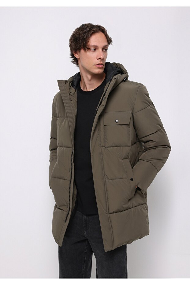 Regular Fit Erkek Yeşil Kaban - 1