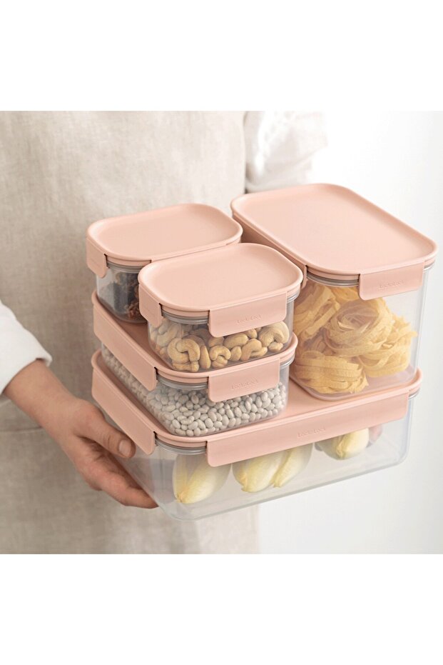 Classic Plus Rectangle Food Container 420ml – Pink, 4-Side Locking, Stackable & Leakproof - 3