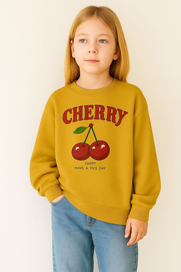 Cherry Printed Unisex Children's Sweat