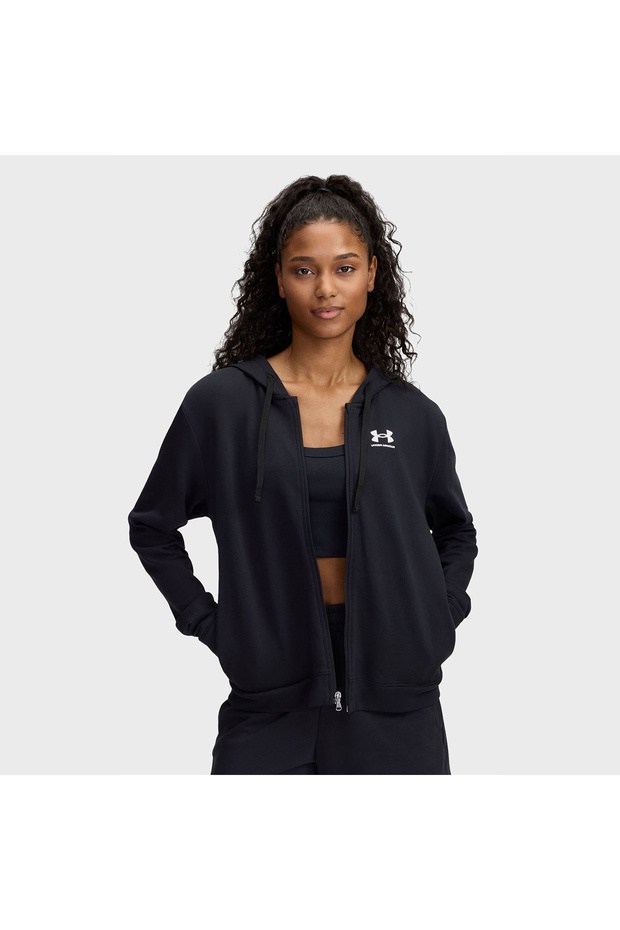 Rival Terry Women's Black Hooded Jacket