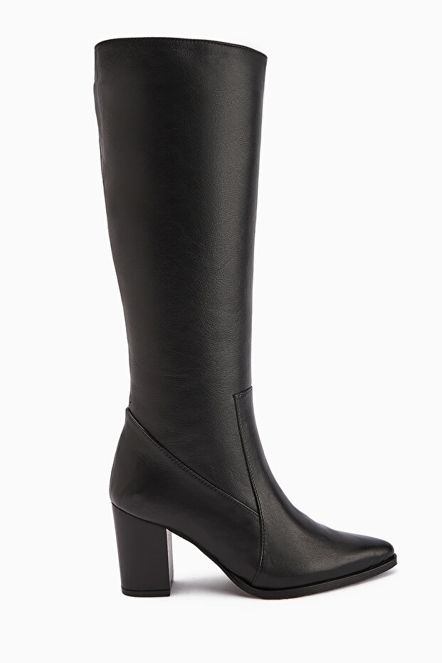 Vilda Genuine Leather Black Pointed Toe Women's Boots