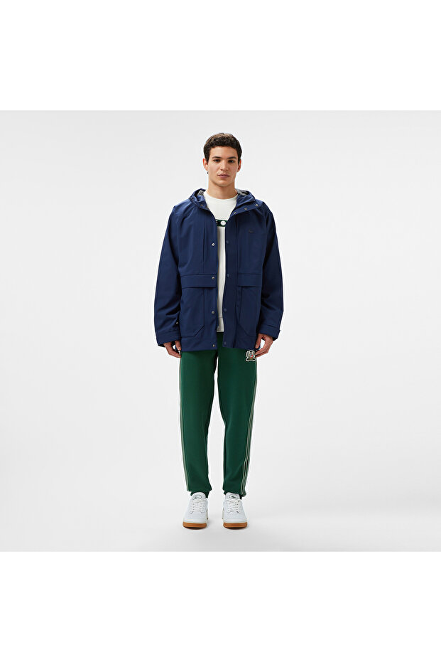 Erkek Regular Fit Kapüşonlu Lacivert Yağmurluk - 4