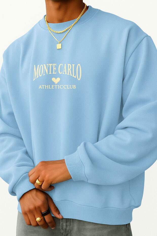 3 Yarn Combed Cotton Monte Carlo Printed Unisex Sweatshirt