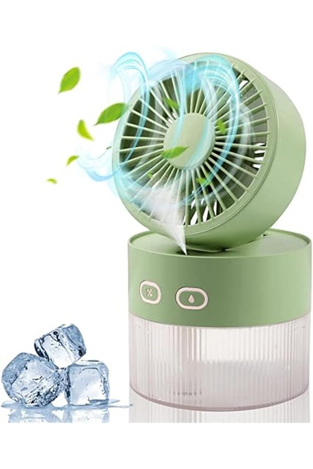Azonee Spray Cooling Fan, Foldable Small Desk Fan with Cool Breeze Humidification Spray, USB Battery