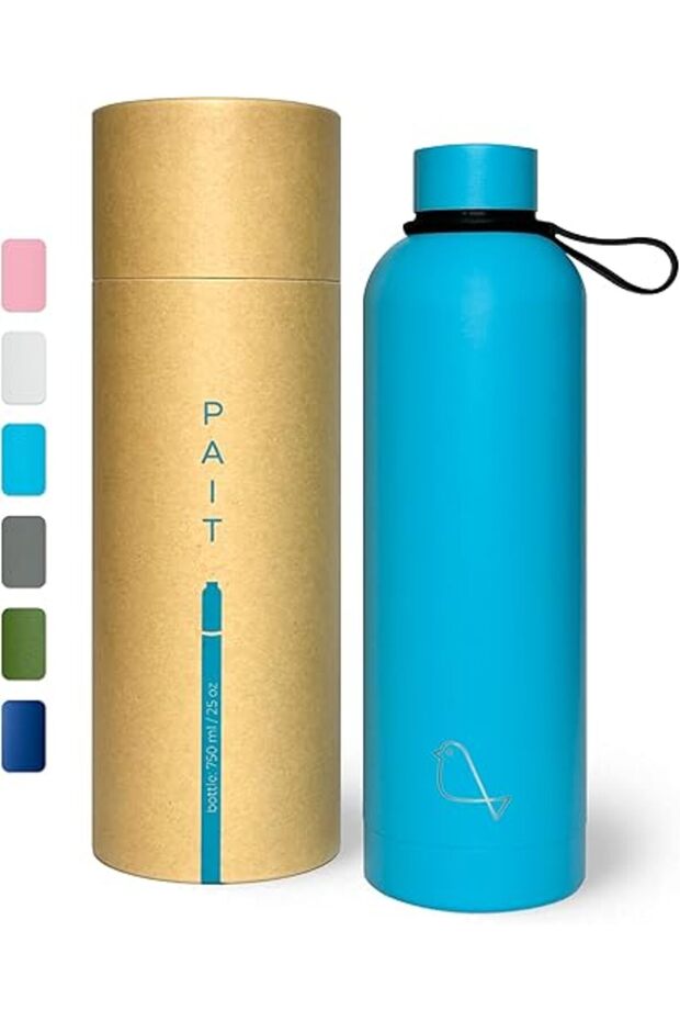 PAIT - 750ml (25oz) - Matte Light Blue/Sky Blue ● Insulated water bottle ● Stainless steel vacuu