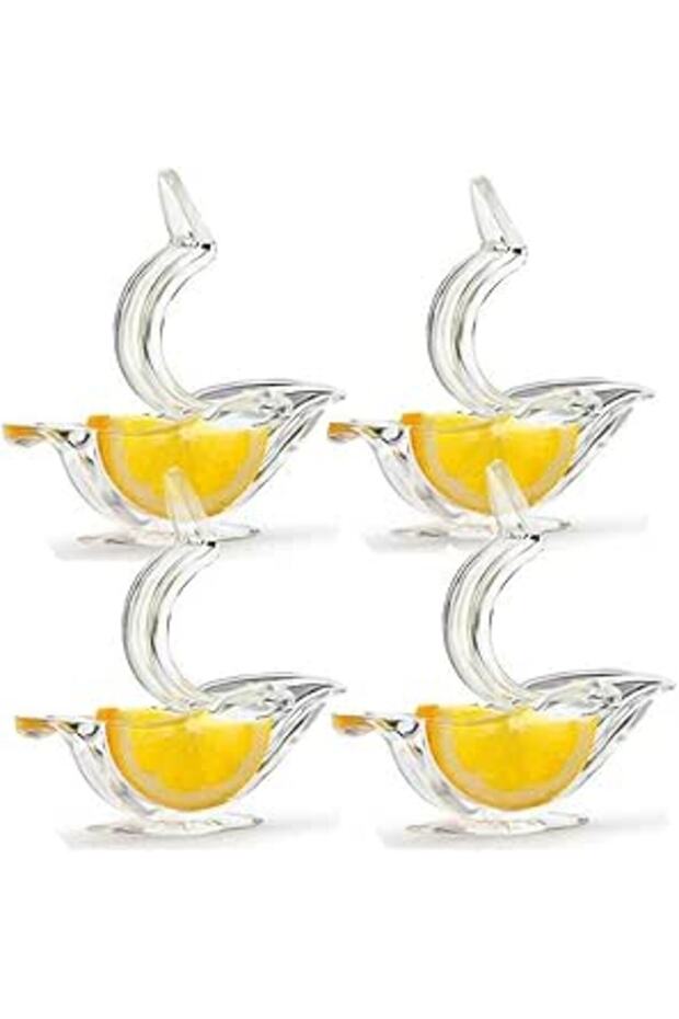 Portable Acrylic Manual Citrus Juicer, 4Pcs Transparent Handheld Lemon Lime Orange Squeezer, Easy to