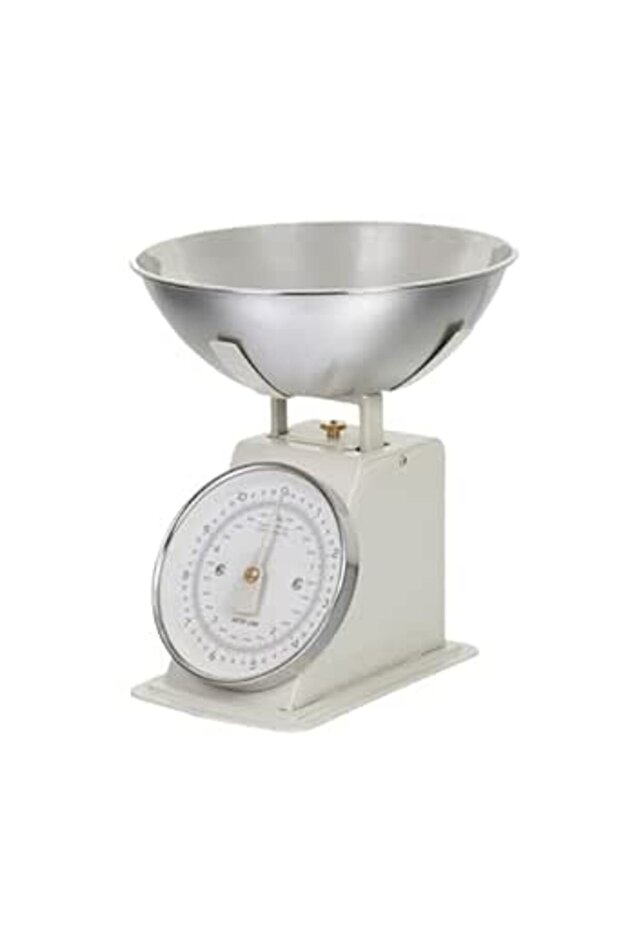 Green Lion Vintage Kitchen Scale, Stainless Steel Bowl, Analog Display, 5 kg / 11 lbs Capacity, Easy