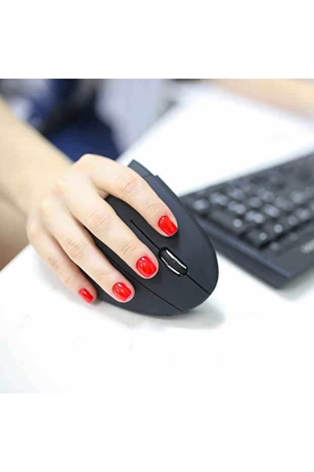 Mouse wireless vertical ergonomic, negru - 9