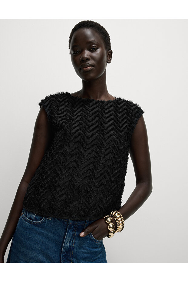 Jacquard Desenli Bluz - 1