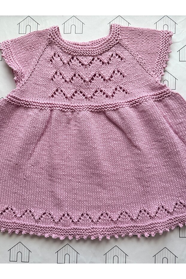Örme bebek elbisesi 6-12 ay - 3