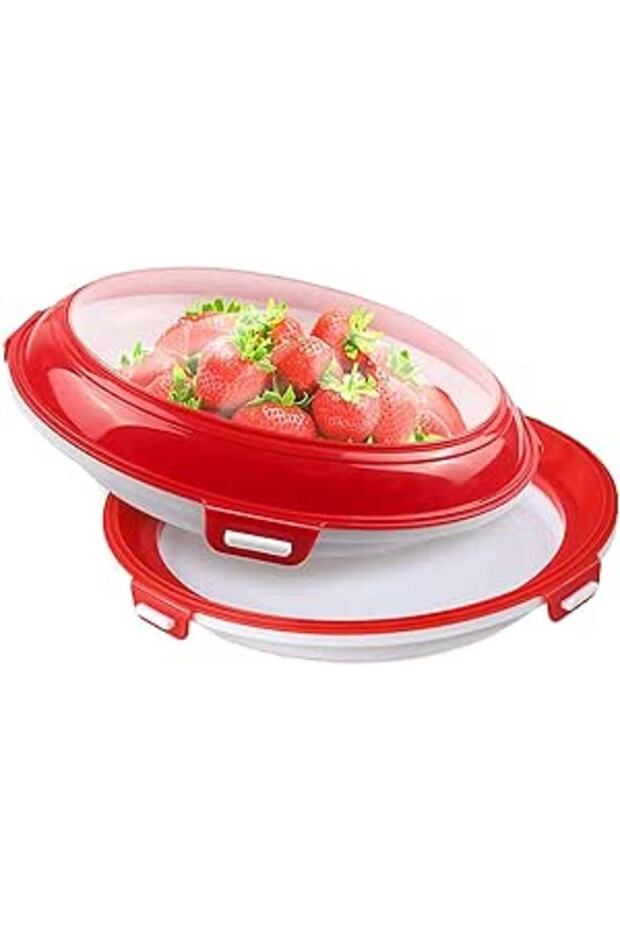 KASTWAVE BPA-Free Stackable Food Storage Containers - 2 Pack Reusable Trays for Refrigerator & Freez