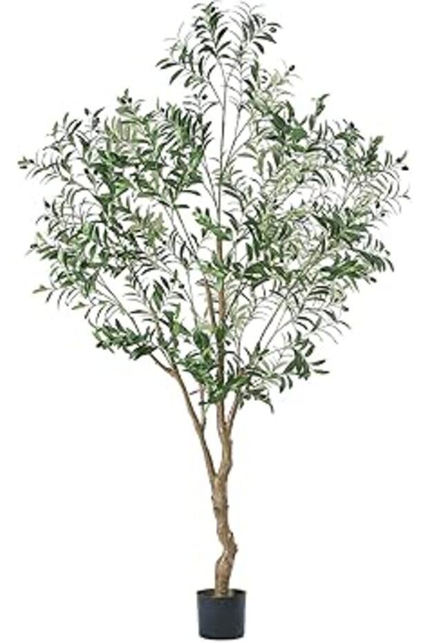 MYELLU 210 cm Olive Tree Artificial Decor - 2000 Leaves Fake Plant for Home Decor Faux Plant Indoor