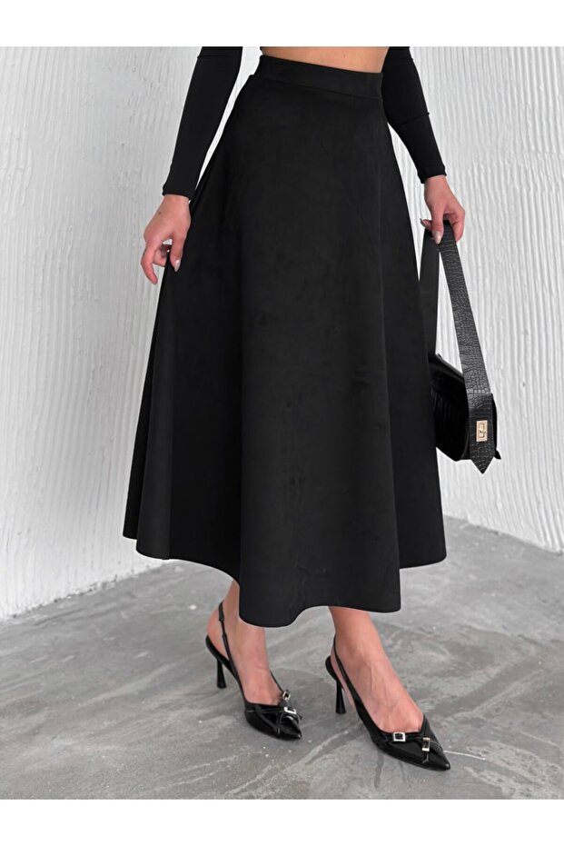 تنورة من جلد الغزال واسعة - 5