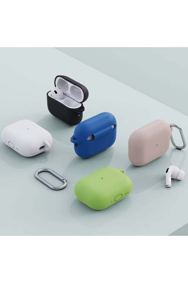 حافظة حماية مرنة من السيليكون + حامل متوافق مع سماعات Apple AirPods Pro الجيل الثالث - 2