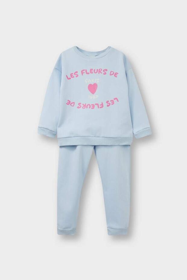Baby Girl 2-Piece Set Printed Soft Fleece Sweatshirt and Sweatpants (25 Wn)