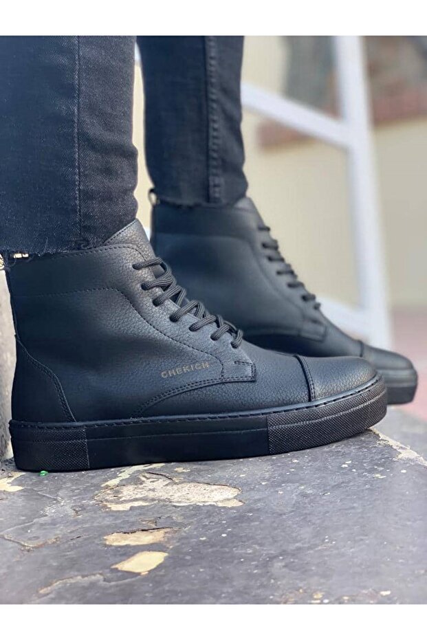 Lace Up Bağcıklı Kışlık Erkek Bot Siyah - 3