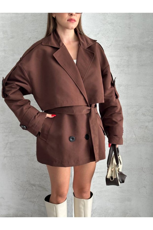 New Season Zr Women's Oversize Double Breasted Buttoned Jacket Zr Viral Women's Jacket