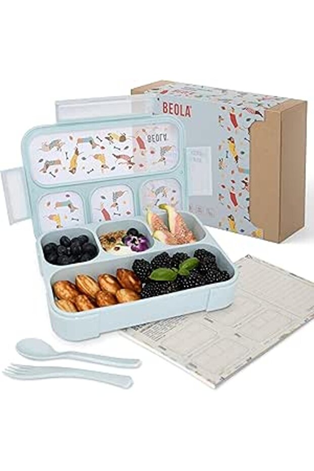 BEOLA Lunch Box for Kids Adults, Multi Compartment Lunch Bento with Magnetic Meal Planner, 3 or 4 Co