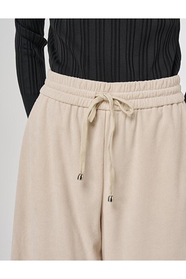 Rahat Kesim Kadife Pantolon Taş - 6