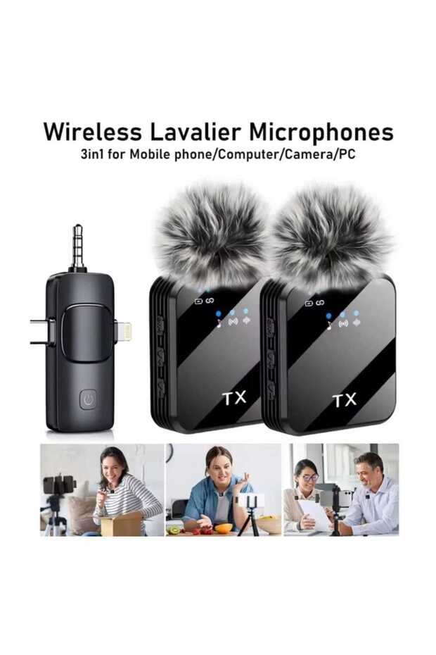 sa-na port Kablosuz Yaka Mikrofonu Tip-C Android Kamera IPhone Stüdyo Mikrofonu için Ses Video Canlı Yayın