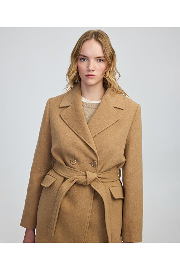 Kuşaklı kaşe kaban - 2