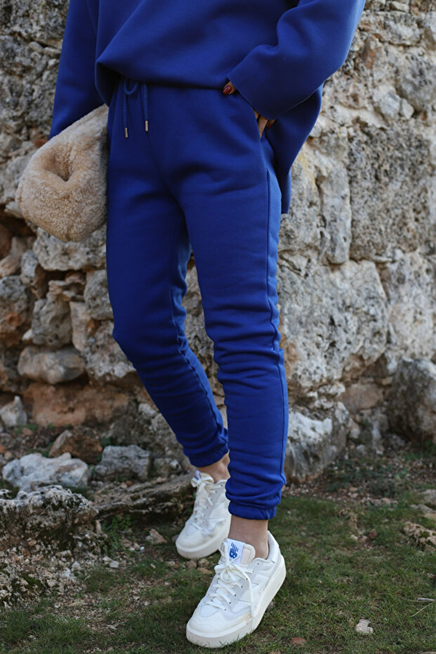 بنطال رياضي مطاطي باللون الأزرق - 2