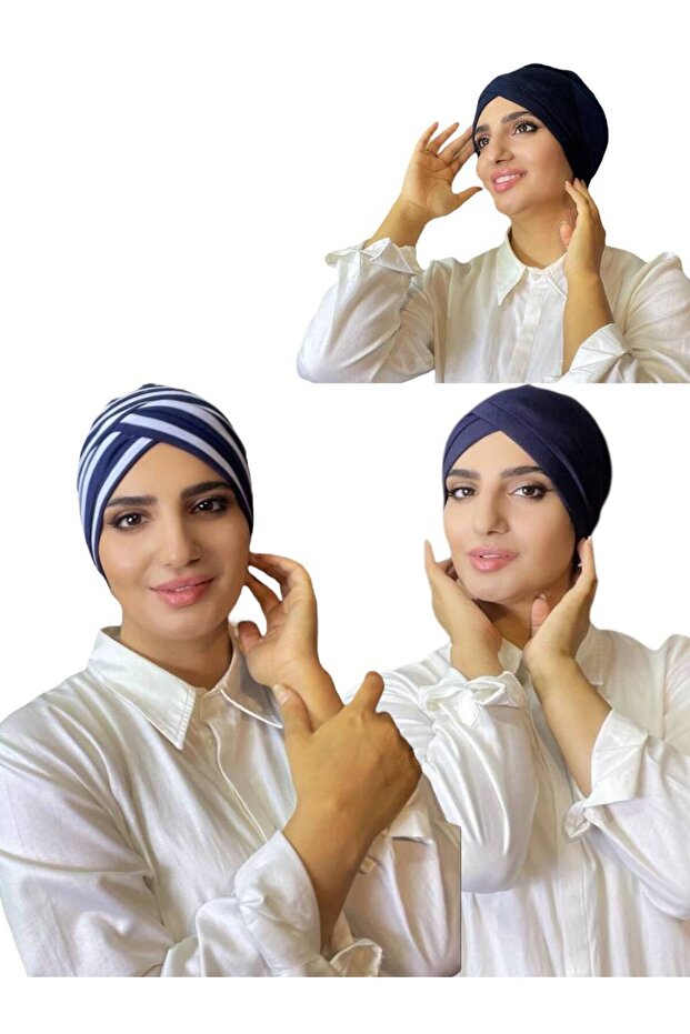 3 قطع - قبعة متشابكة