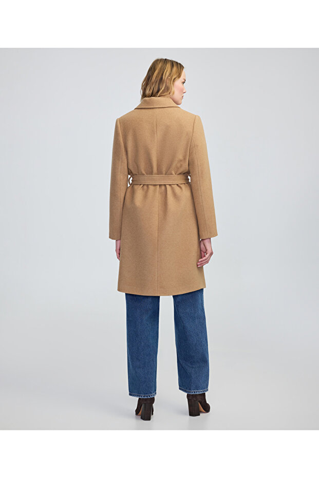 Kuşaklı kaşe kaban - 4