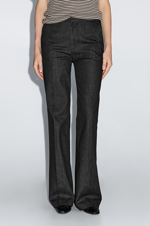 İspanyol paça yüksek bel jean - 4