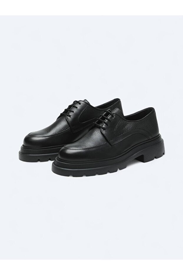Siyah Deri Smart Casual Ayakkabı - 2