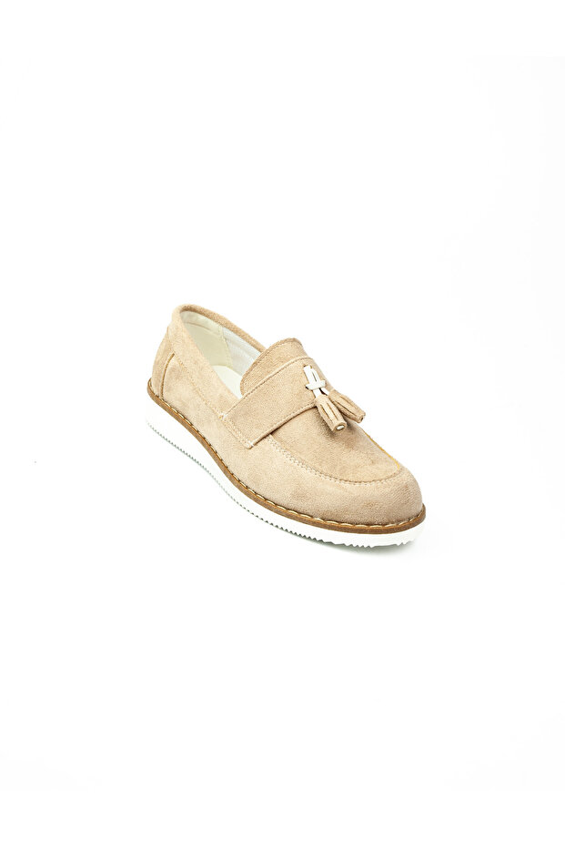 Babalı 184 Beige Suede Tasseled Boys' Casual Shoes