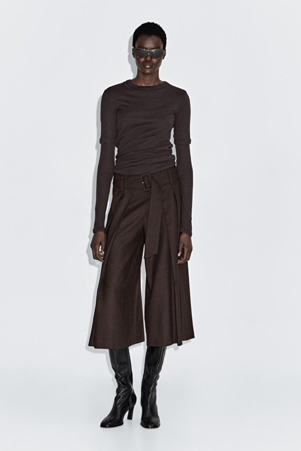 Kemerli şort etek - 1