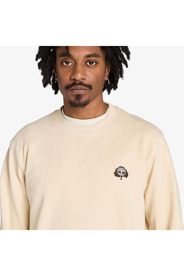 Three Patch Logo Erkek Bej Sweatshirt - 5