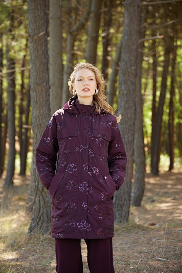 PUL NAKIŞLI KAPİTONE ASTARLI MONT - 3