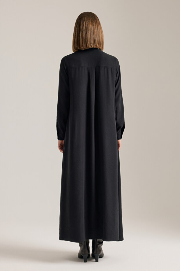 Önden Düğmeli Modal Gömlek Elbise - 6