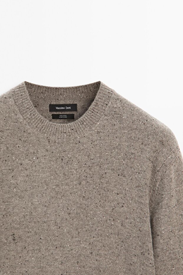 %100 yün triko bisiklet yaka kazak - 6