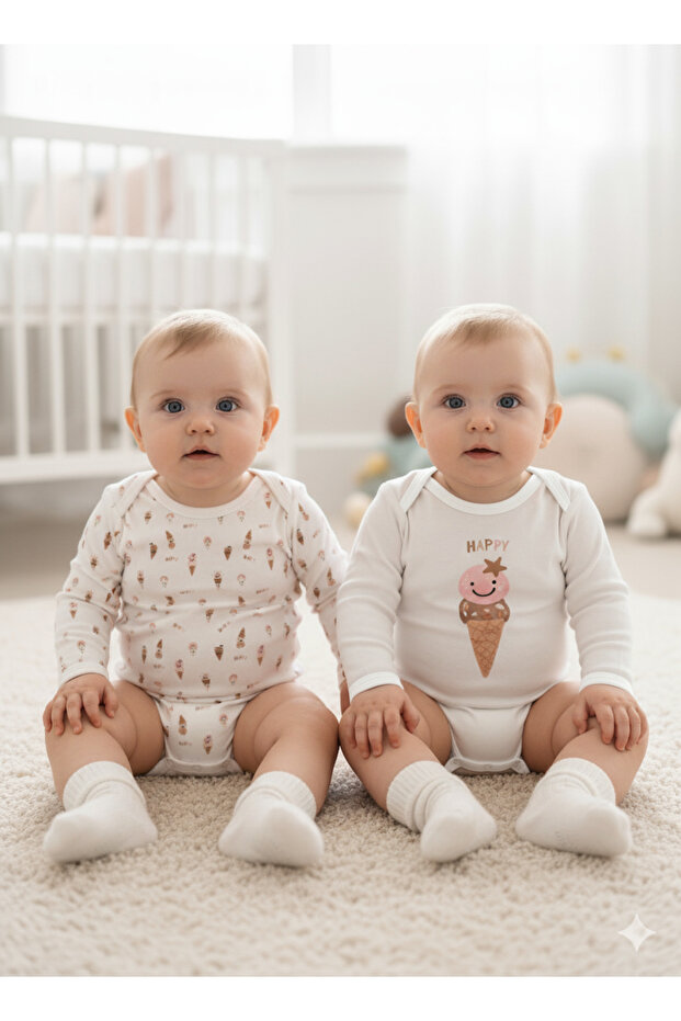 Printed Baby Girl 2-Piece Bodysuit Set (3-6, 6-9, 9-12, 18-24 Months)