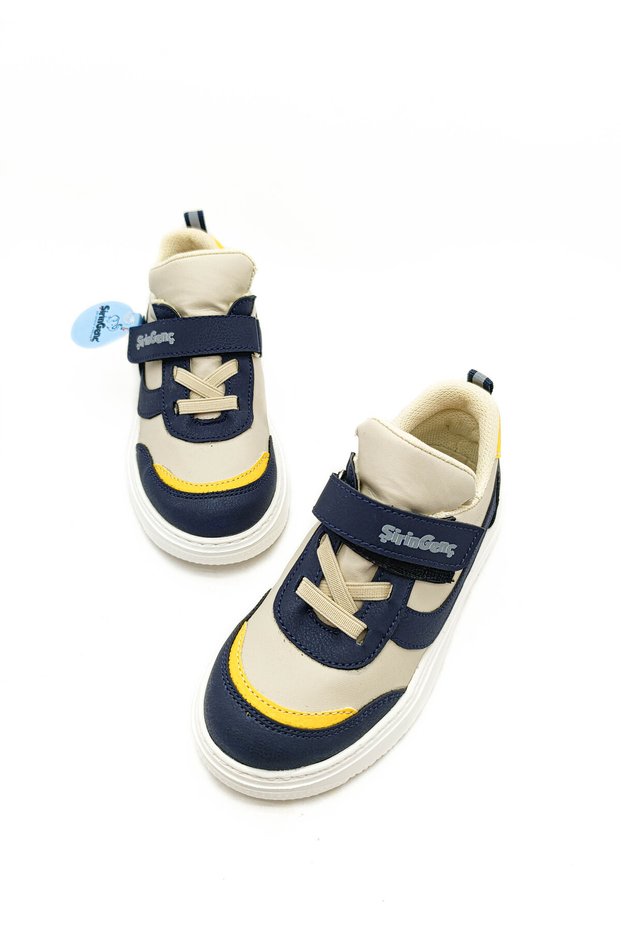 Şiringenç Navy Blue Yellow Color Orthopedic Boys' Sports Shoes
