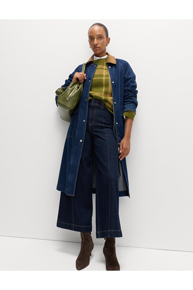 Ekose Desenli Relaxed Fit Yünlü Kazak - 3