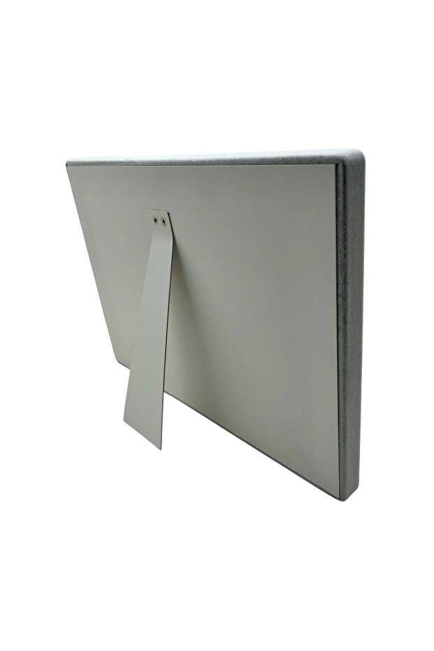 Bucharest Model Vertical Suede Fabric Gray 34-24 cm Set of Three Table Stands with Legs - 3