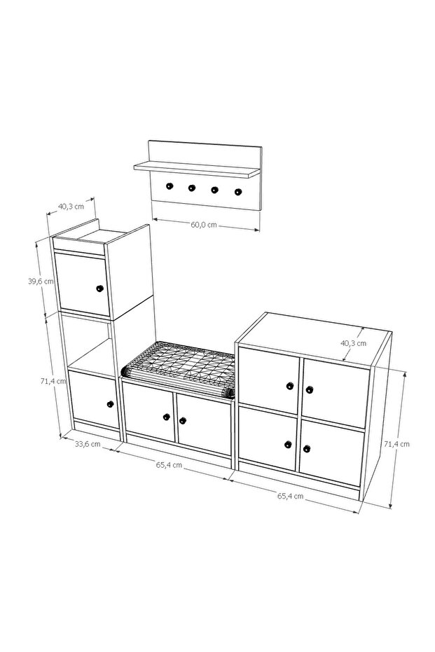 Çok Amaçlı ve Çok Fonksiyonlu Modern 8 Kapaklı Askılıklı ve Puflu Ayakkabılık, - 4
