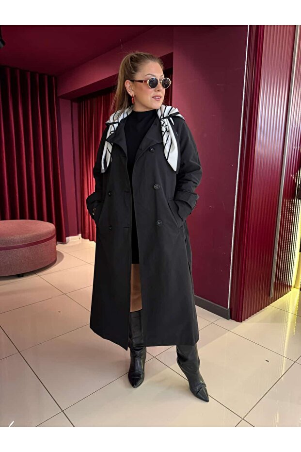 Fularlı Uzun Trenç - 4