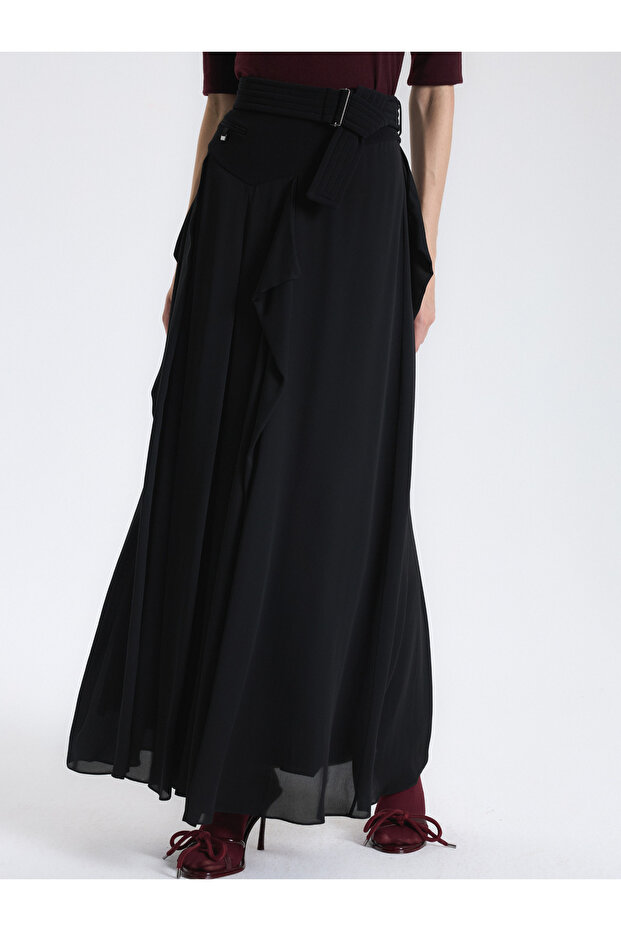Siyah Asimetrik Maxi Etek - 7
