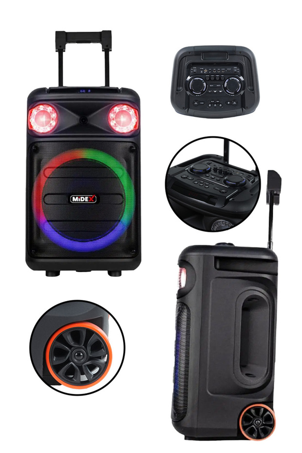 MXR-1300HX Taşınabilir Seyyar Portatif 3 Mikrofonlu Şarjlı Ses Sistemi Hoparlör (1300 Watt) - 2