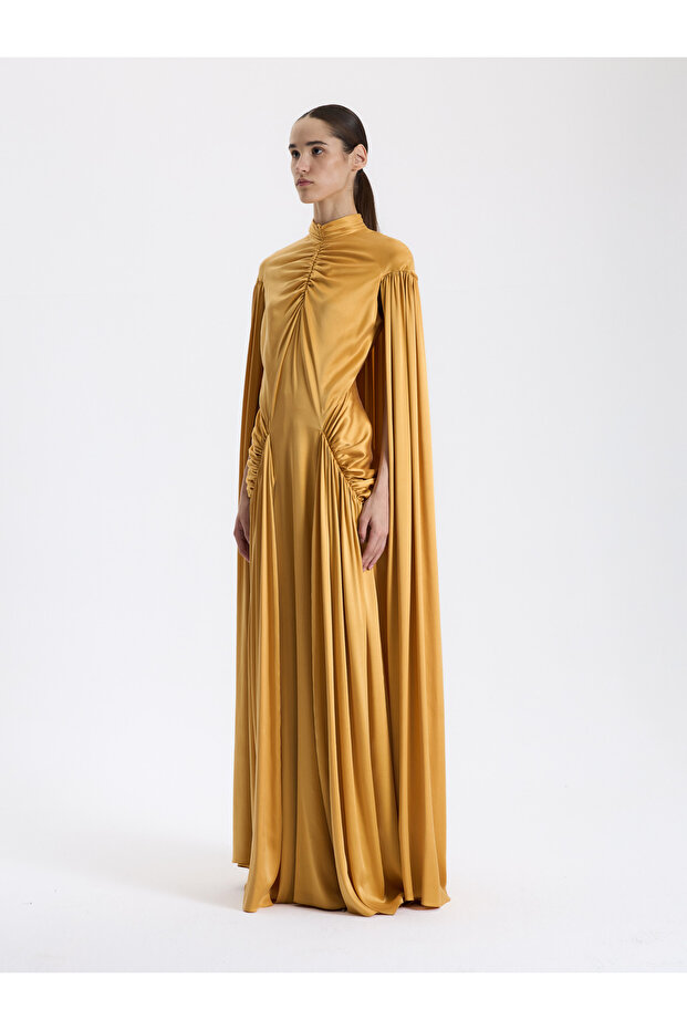 Pelerin Görünümlü Elbise - 5