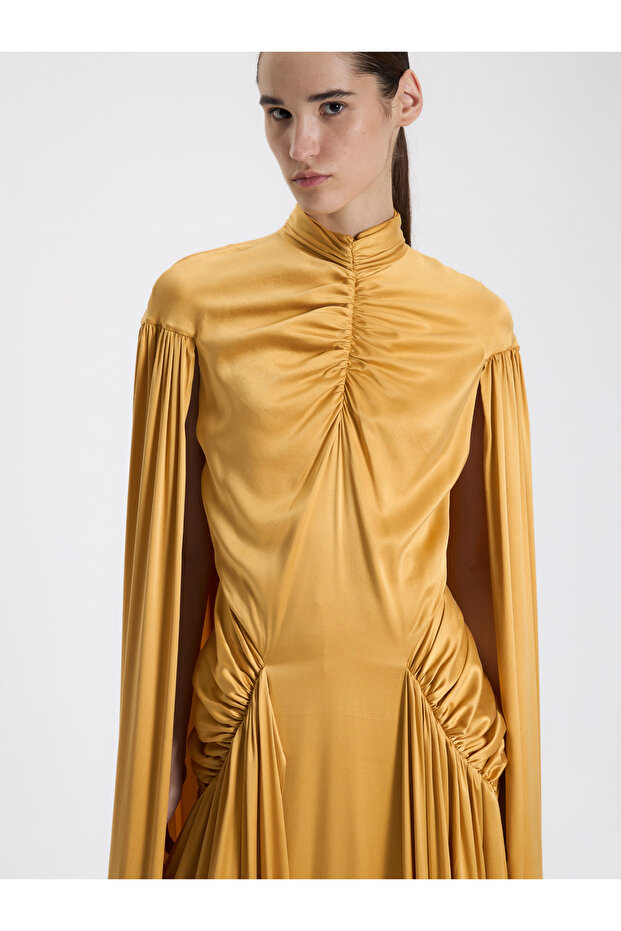 Pelerin Görünümlü Elbise - 6